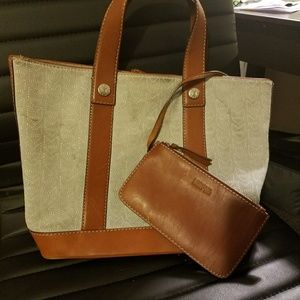 michael kors blue/brown tote